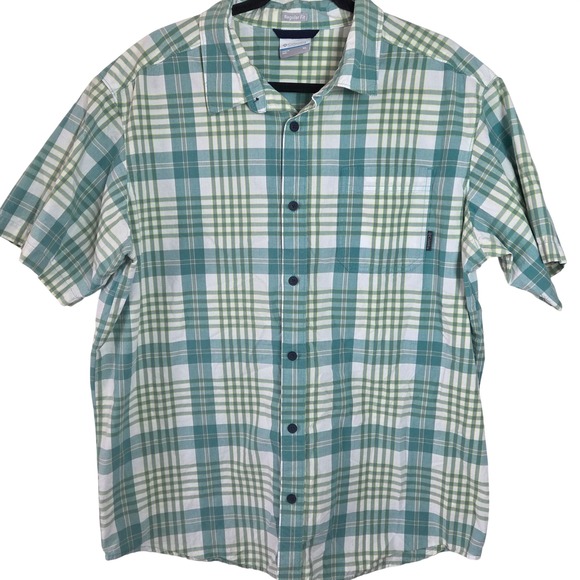 Columbia Other - Columbia Mens Button Up‎ Shirt XL Short Sleeve Plaid Outdoor Fishing Hiking